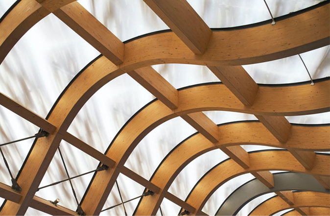 Curved Glulam engineered SPF Timber beam for assembly